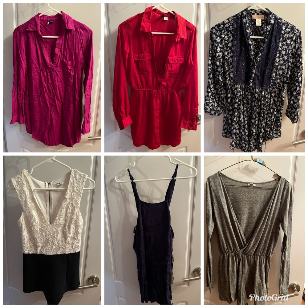 Urban Outfitters Lot Of 6 Dresses Rompers Tunics Sz Small